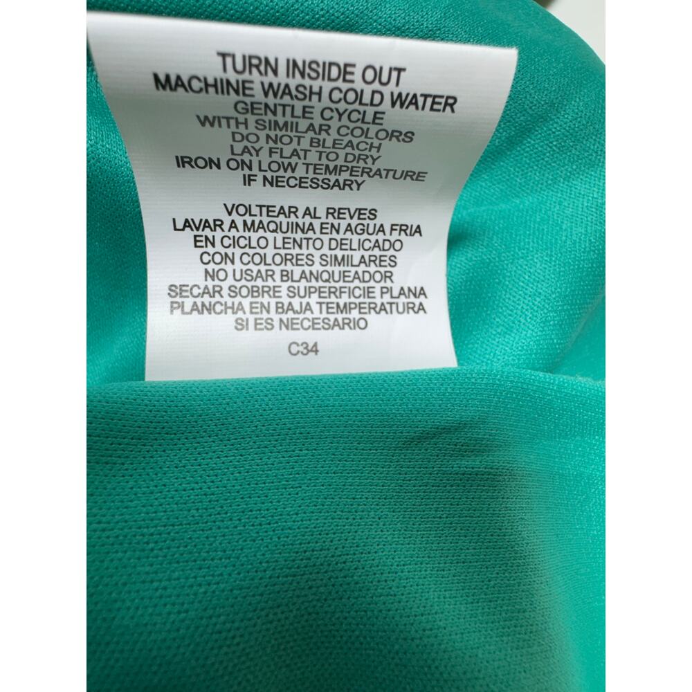 Y2K 90’s Women’s Dress Shamrock Green Sleeveless Tiered Ruched Top Sz L Lined - Picture 5 of 8